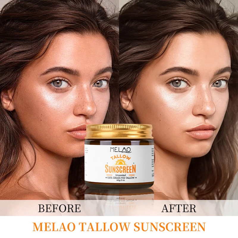 MELAO Safe Sunscreen Tallow Sun Balm Beef Tallow Sunscreen for Kids Men Women Skin Care Sunscreen Lotion Cream