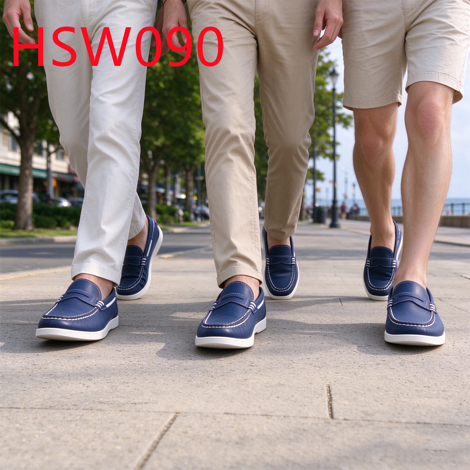 HY,Club-activity 20 Pairs Available Mask Style Hua Singh Moccasin Shoes Easy Wear Handmade Washed Blue Casual Boat Shoes HSW090