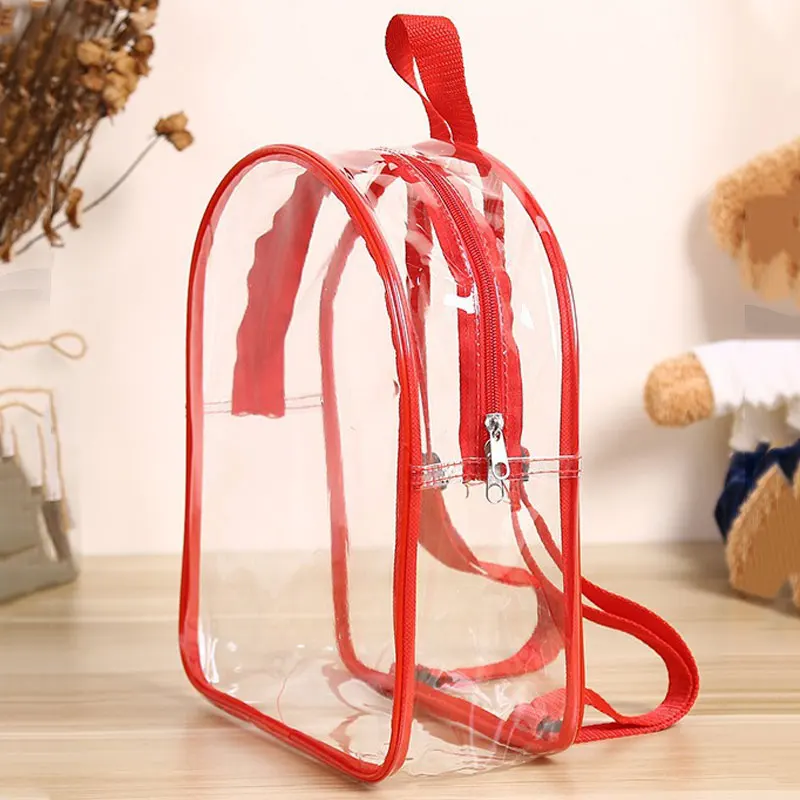 Factory Fashion PVC Transparent Backpack for Kids School Outdoor Waterproof Clear Bag for Toy and Snack Storage