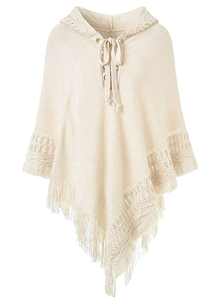 Fashion Woman Clothing Winter Knitted Patterns Crochet Handmade Sweater Poncho