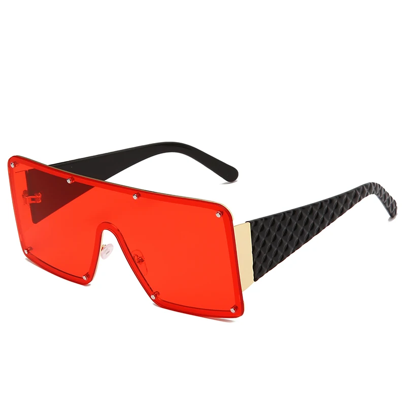 NWOGLSS 58287 Colorful Metal Square Oversized Fashion Conjoined Sunglasses aperçu 20