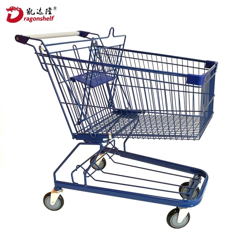 Dragonshelf shopping cart with 4 wheels trolley for supermarket and store