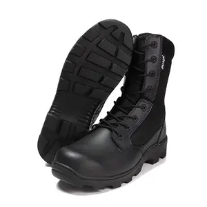 Hanagal OEM ODM Custom Durable Rugged rubble Outsole Mesh Fabric Premium Leather Tactical Boots Combat Boots for Men