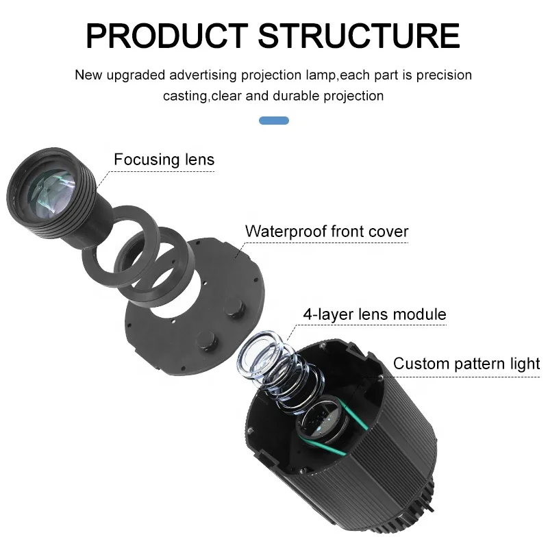 15w Customized Laser Dynamic  Lamp  4k High Definition  Outdoor Street Waterproof Full Color  Advert Light  Gobo logo  Projector