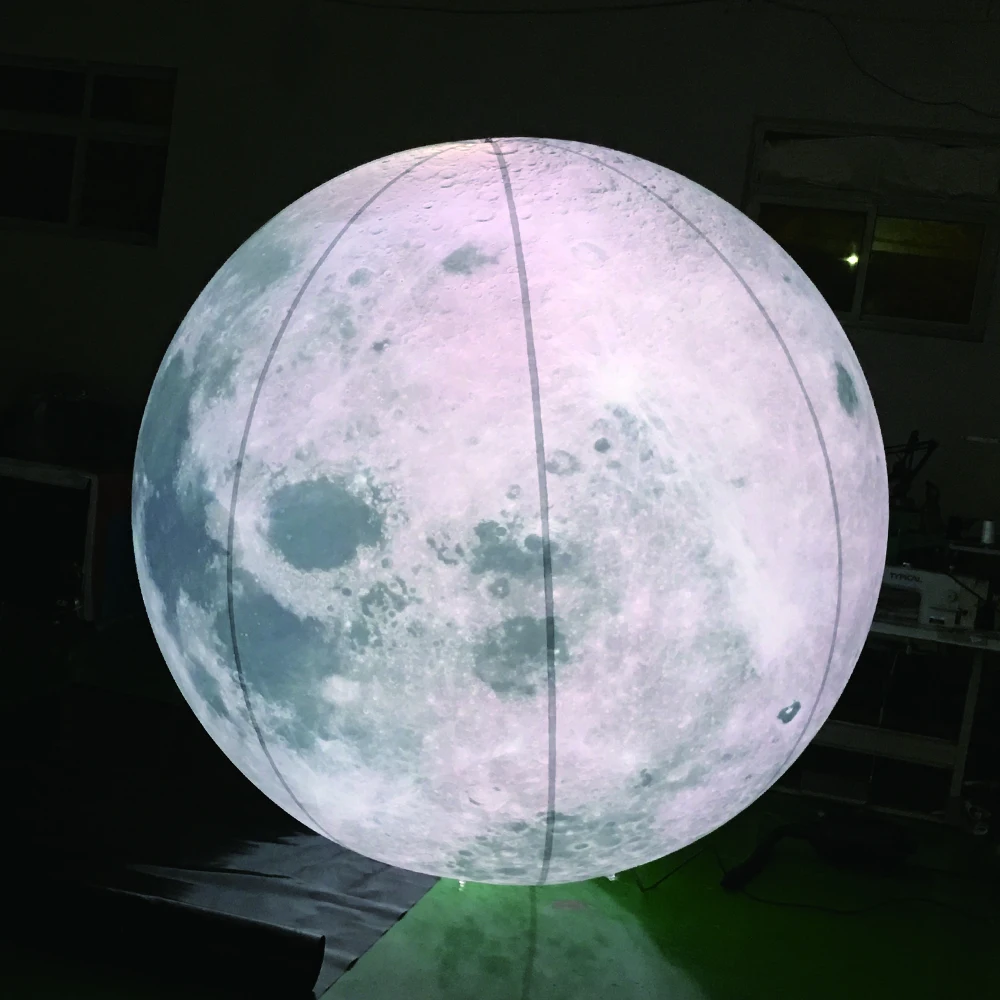 Giant inflatable advertising Earth Moon Planet Round balloon with Led Light