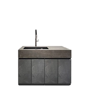 Professional Modern Outdoor Washbasins Stone Worktop President Series Courtyard Sink Cabinet