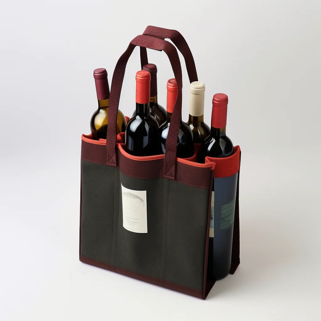Wholesale Eco Friendly Heavy Duty Reusable 6 Bottles Carrier Non Woven Wine Tote Bag supplier