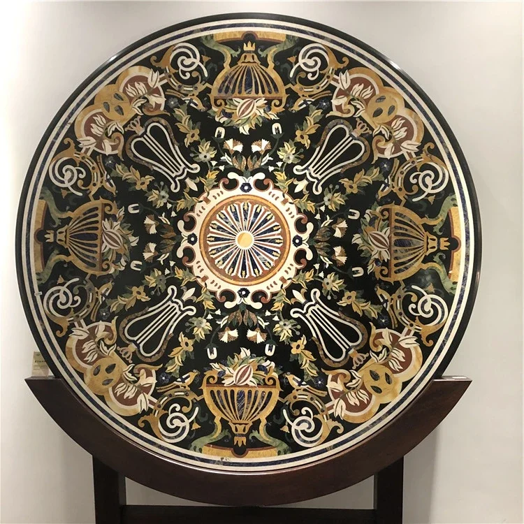 product stone tile round wall inlay water jet medallion picture pattern-3