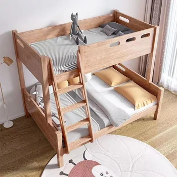 Factory Price Luxury Durable Using Wood Double Bunk Bed Children Kids Beds Bedroom Wooden Bunk Bed for Kids