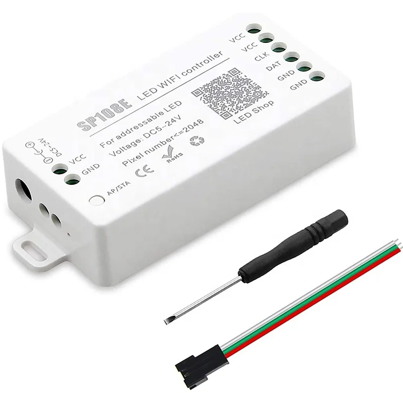 SP108E LED WiFi Controller for WS2812 WS2813 SK6812 Addressable RGB LED Pixels Strip Light