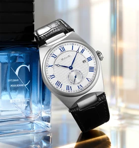 SKMEI 9390 Customized Logo Fashion Business Men's Quartz Watch Glass Waterproof Leather Silver Band Zinc Alloy Case Hot Style