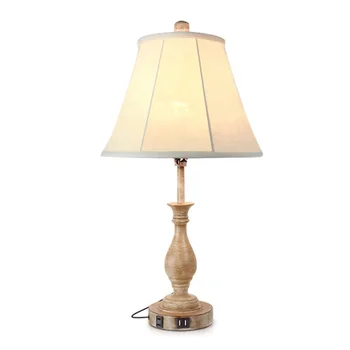 Retro metal table lamp with fabric shade for living room and bedroom bedside lamp with metal base in Cement color