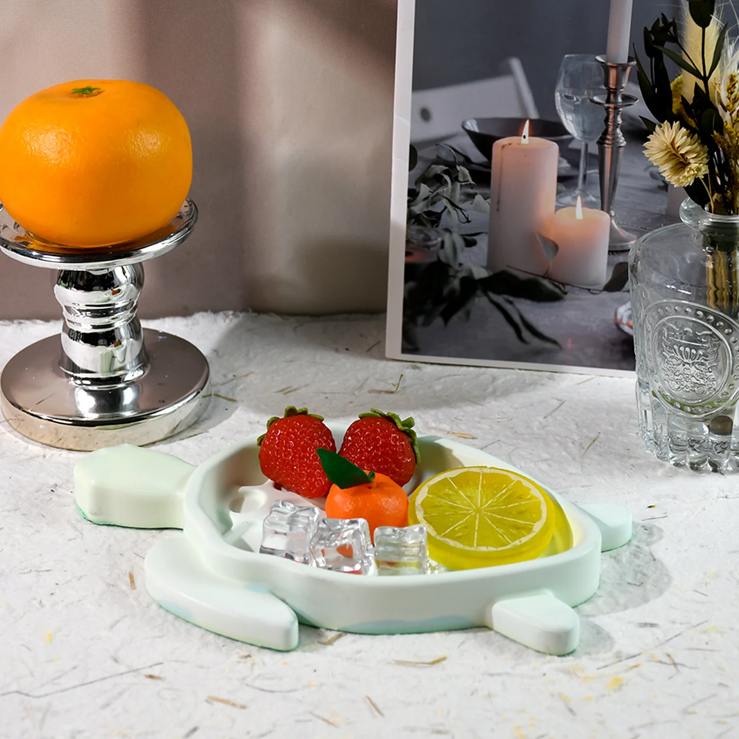 Diy Turtle Tray Silicone Resin Storage Mold Drip Glue Mold for Cake Tools Plaster Saucer Mold factory