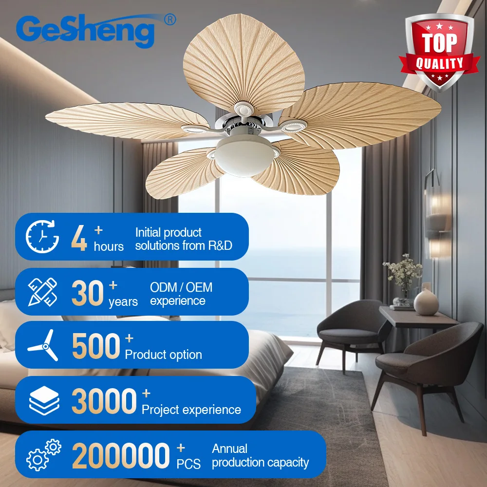 Retro Antique Style 52 Inch Ceiling Fan with Remote Control - DC
