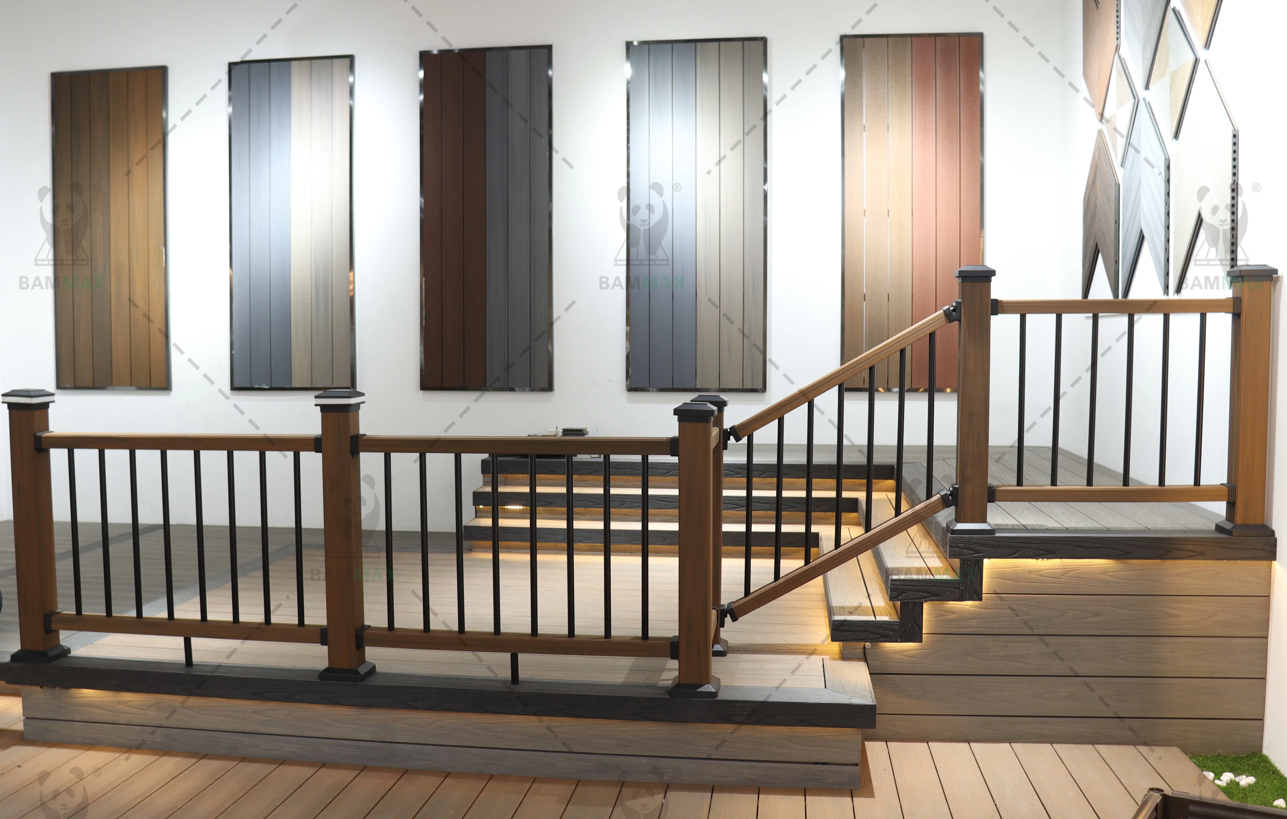 UV Protected Composite Wood Handrail Aluminium Baluster Outdoor