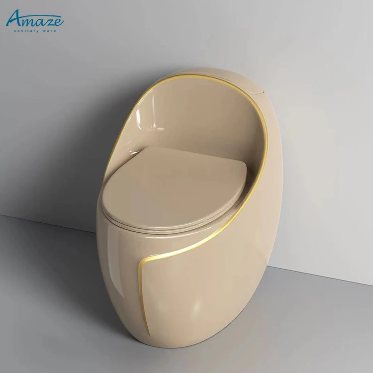 Modern ceramic sanitarios ware egg shape one piece toilet bathroom water closet s trap toilet manufacture