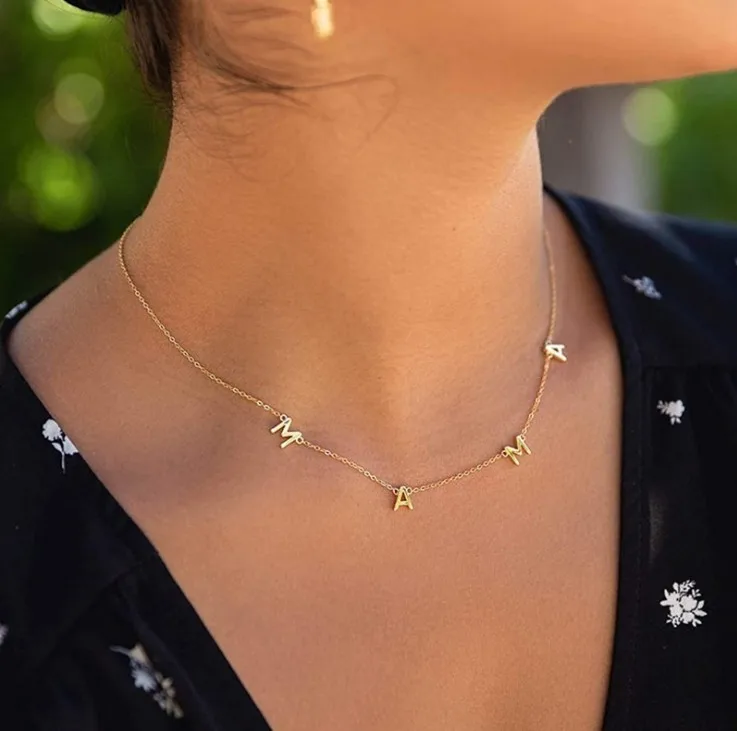 Hot Sell Dainty Mama Necklace 14k Gold 