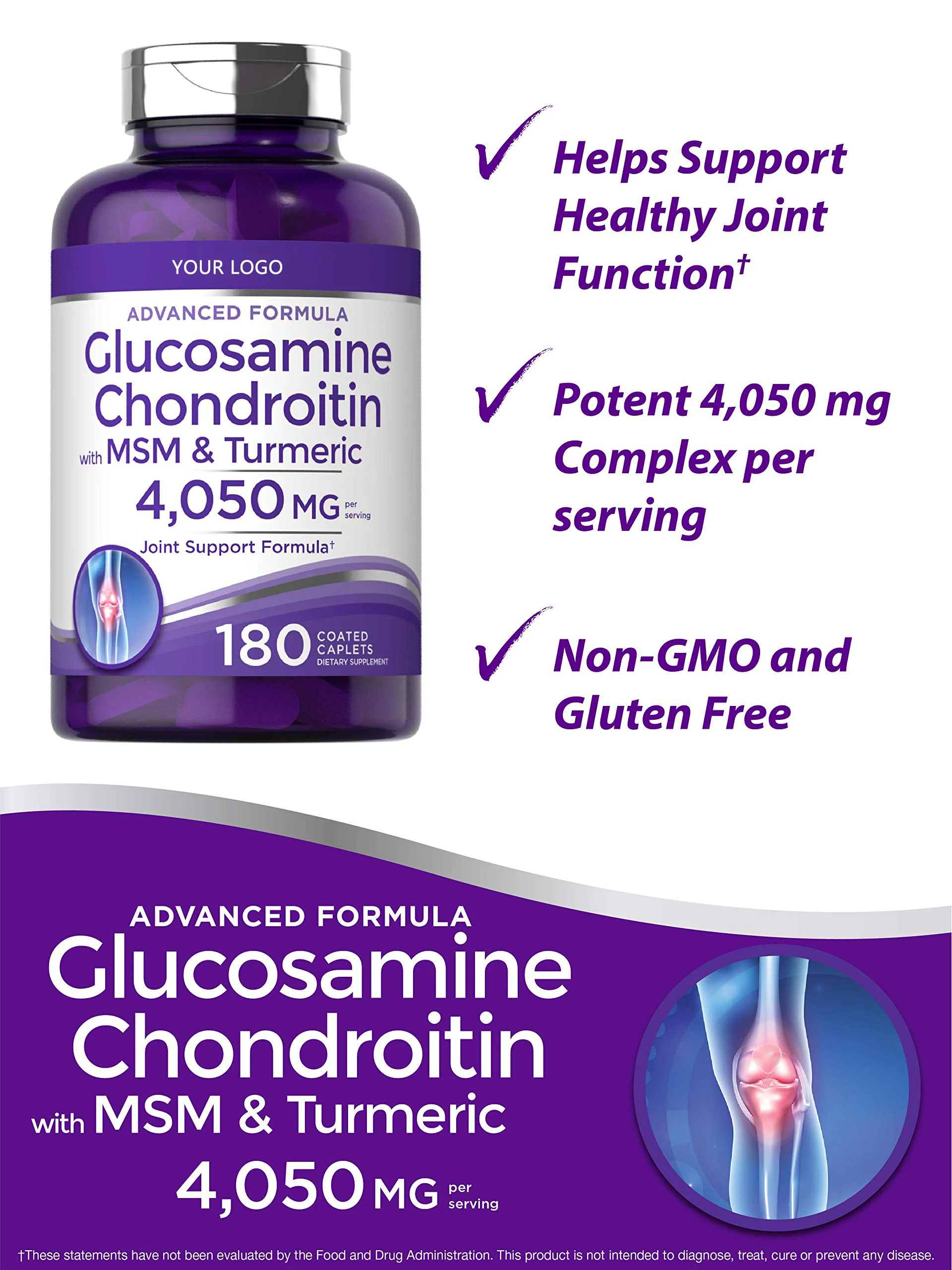 Glucosamine Chondroitin Capsules Msm Turmeric Supplement For Joint