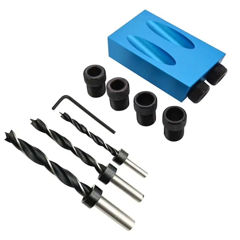 Mini Kreg Style Pocket Hole Jig Kit With Step Drilling Bit Woodwork Joint Tool 