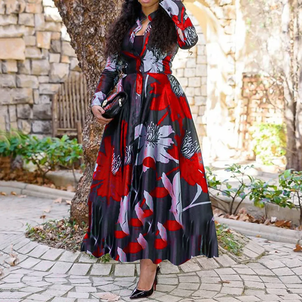 Shop Our Women Plus Size S-5xl Vintage Printed Maxi Dress