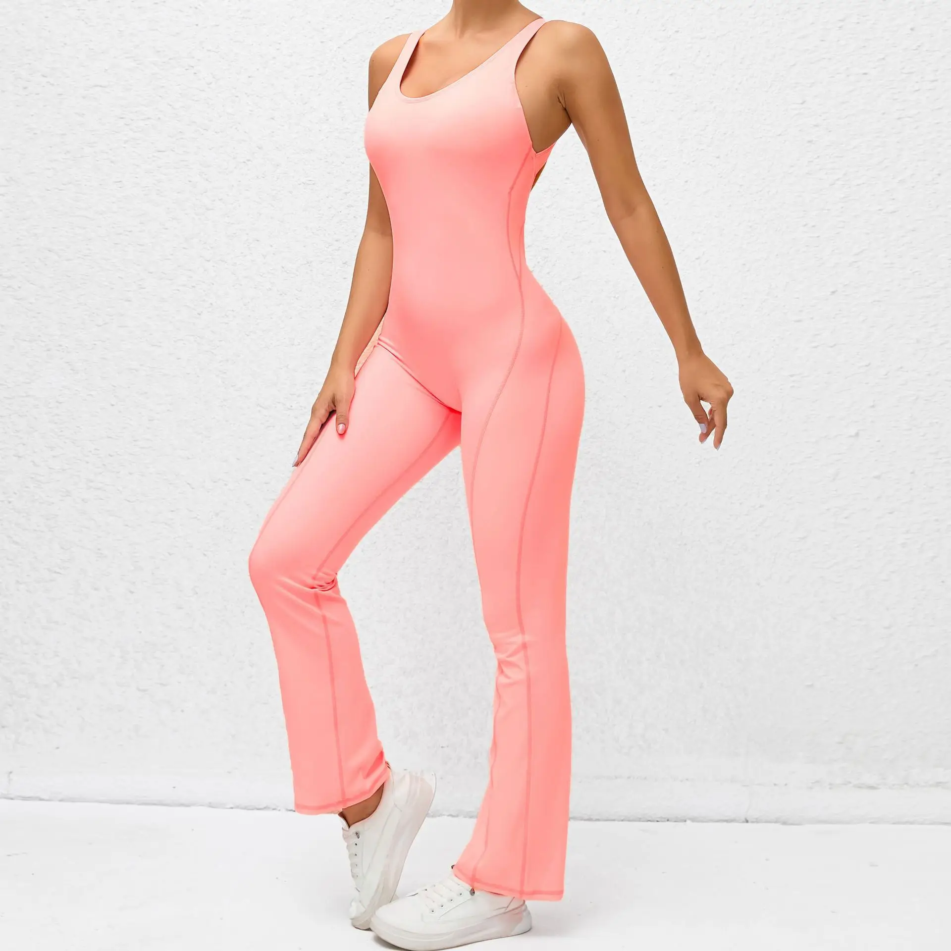 Custom Yoga Fitness One Piece Sports Playsuits Bodysuits Full Length Gym Workout Jumpsuit For Women Gym Fitness Sets For Adults factory