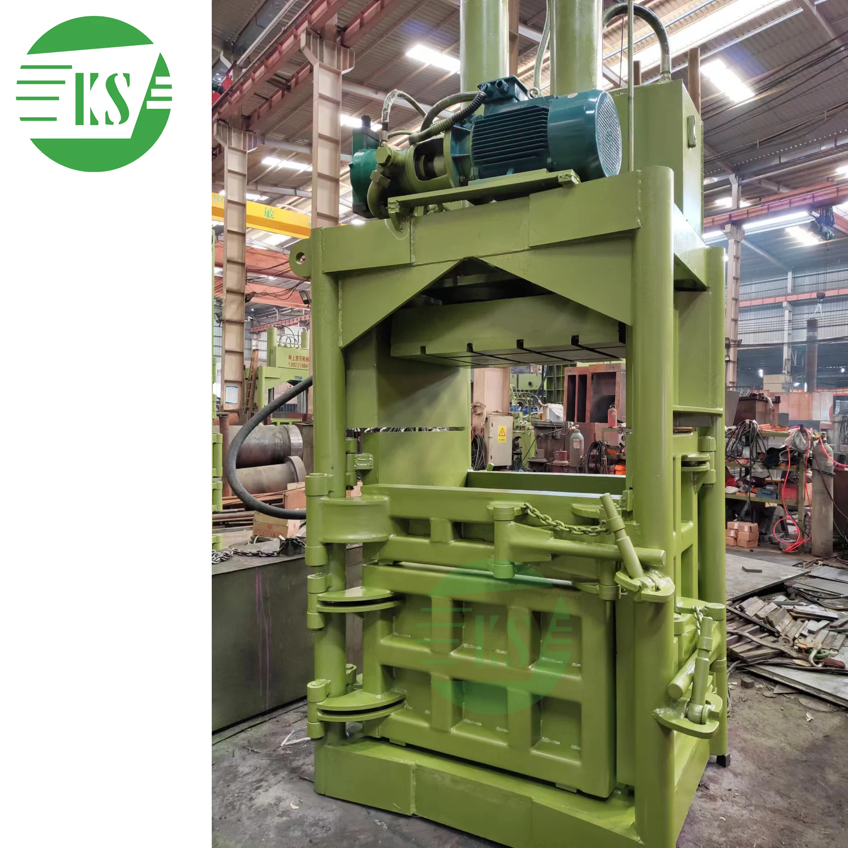 Keshang Hydraulic Fully Automatic YJ-150T Vertical Metal Baler Scrap Briquetting Machine In Dubai