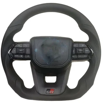 lc300 GR Style Black Button Steering Wheel For Toyota Land Cruiser Lc100 fj100 1998-2007 upgrade