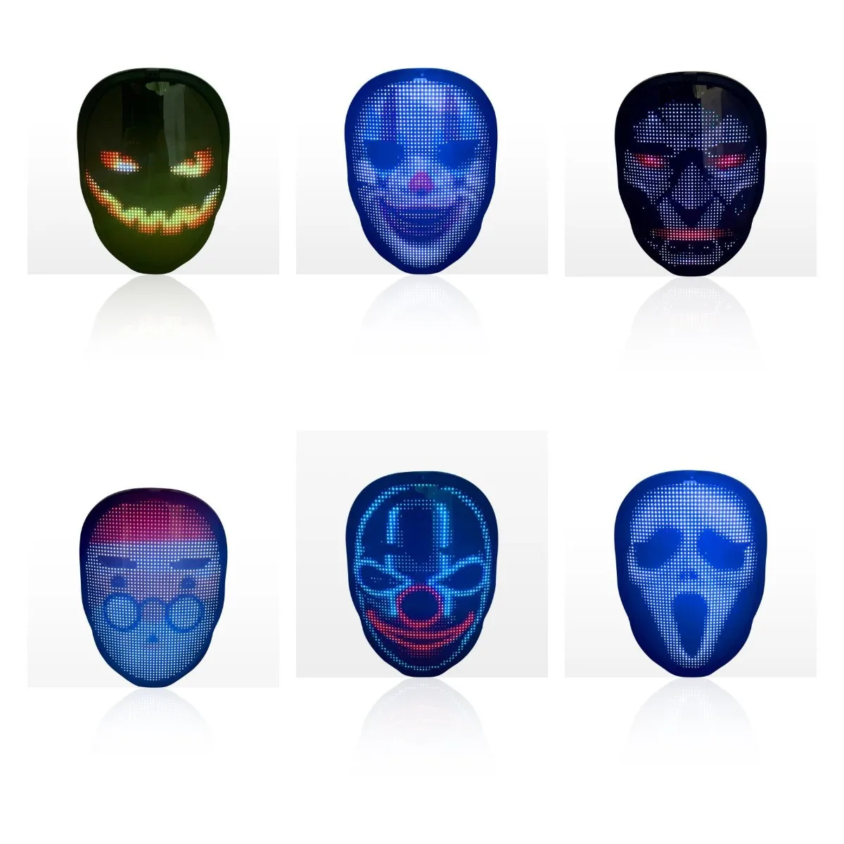 LED Multi-Color Face Mask App Controlled Luminous Christmas Mask for Party Quick Wholesale Delivery
