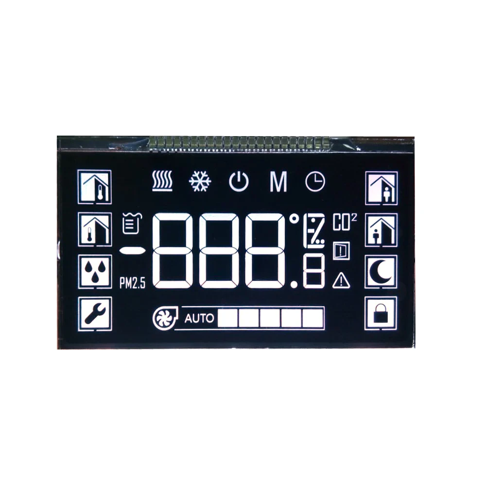 Küçük 7 Segment TN Mono LCD Ekran Modülü - LED Arka Işıklı