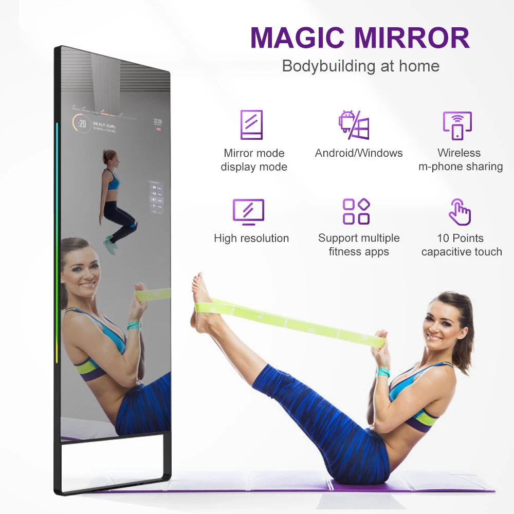 VETO Floor Standing Magic Mirror Interactive Fitness Display