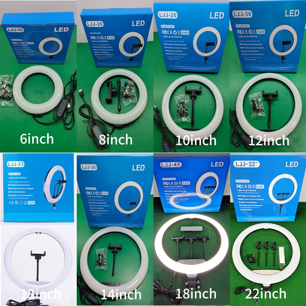 自撮り写真とビデオ撮影用のスタンド付きの調整可能な8インチ