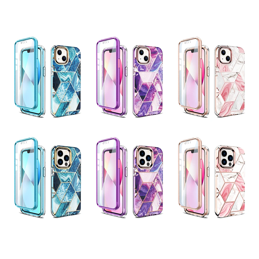 2021 BESTSOLD Original Released Luxury Marble Phone Case with Built-in Screen Protector for iPhone 11 12 13 Pro Max Phone Case