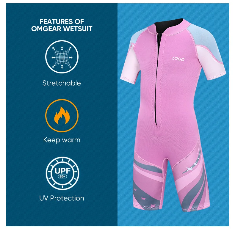 Kids 3mm Yamamoto Smooth Skin Neoprene Shorties Children Swimwear