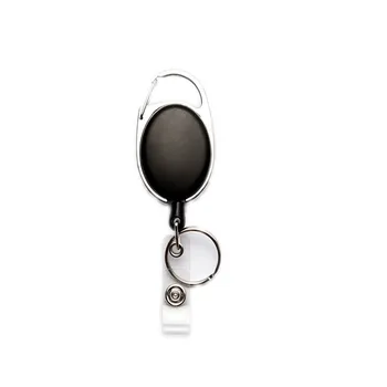 Retractable Carabiner Keychain Reel Ellipse Yoyo Badge Holder With Clip  Custom Logo Promotion Gift