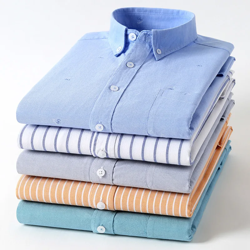 Oxford Cotton Dress Shirt,Stripe Plaid 