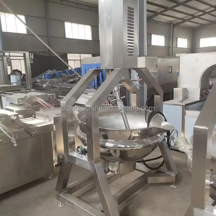 Industrial Automatic Self Stirring Cooking Pot Gas Mixer Cook Steam 1000 Liter Kettle Cooker for Jams Sauce
