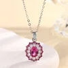 Red corundum3#Pendant with chain