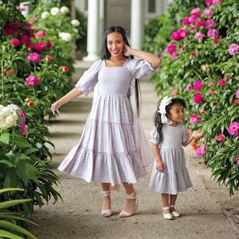 trendy mommy and me dresses for holidays 2025 Mother Daughter Party Elegent Dresses Fashion Mom and Me Matching Outf   Sun Baby
