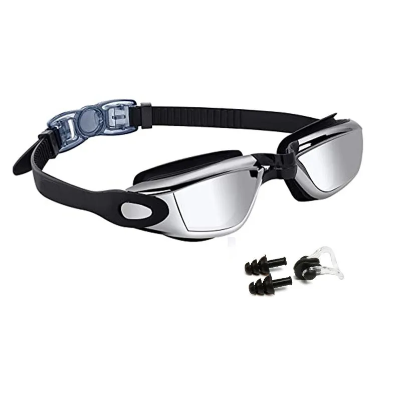 Hot Sell Summer Premium Waterproof Anti Fog Adjustable Nose Swimming Goggles For Adult Men Women