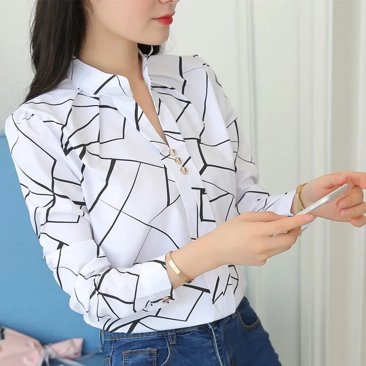 Ladies Office Blouses Tops Fashion Casual