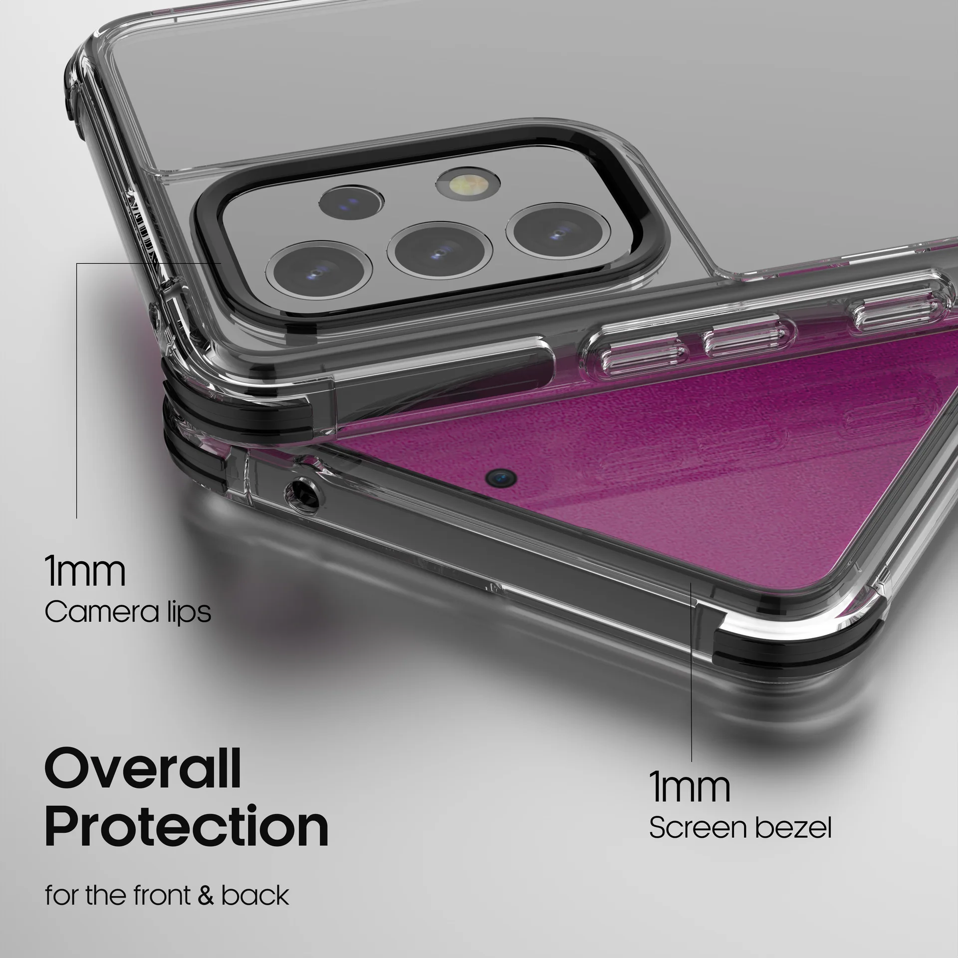 Custom Manufacturer Anti-scratch Transparent Soft TPU+TPE+PC 3in1 Clear Phone Case for Samsung for Galaxy A73 A53 5G Mobile Phon