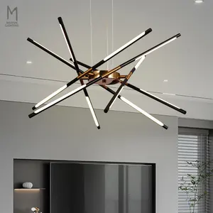 Modern Minimalist Branches Chandelier Design Bedroom Black Led Hanging Pendant Light for Kitchen