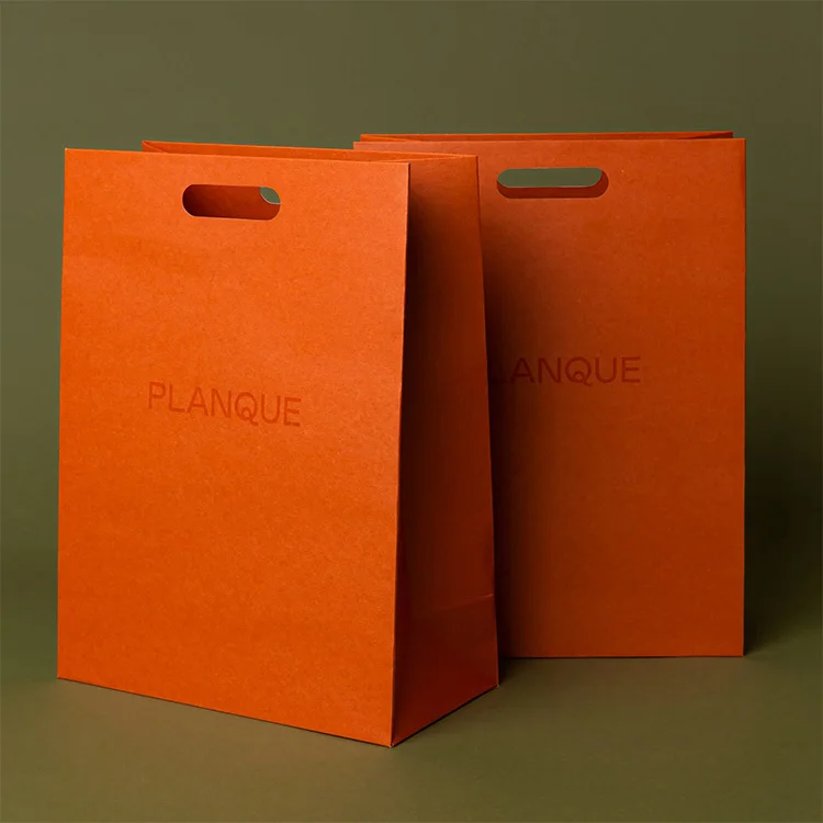 Orange Paper Bag Logo, Paper Bag Custom Logo