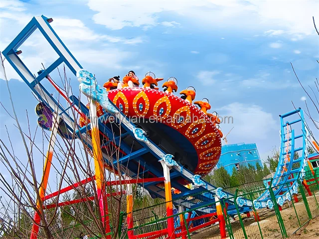 Disc Rides Outdoor Playground Funfair Rotating Track Rides Saucer Disc Swing Dual ...