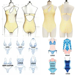 OEM Custom Wholesale Women's Floral Print Swimwear Beachwear Swimming Suit Ladies One Piece Swimsuit Monokini Women's Swimwear