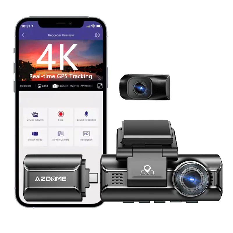 AZDOME M550 ダッシュカメラ　３点セット Amazon.com: AZDOME M550 Max 4K 3 Channel Dash Cam, Dual