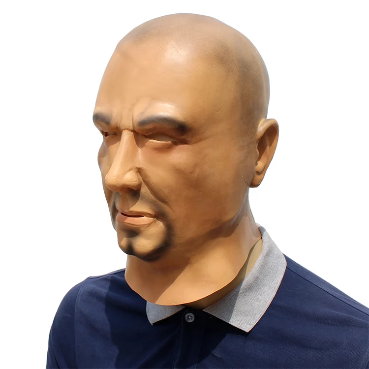 Artificial Man Custom Latex Mask Hood Overhead Wigs Beard Full Human Skin Disguise Prank Halloween Makeup Costume Realistic