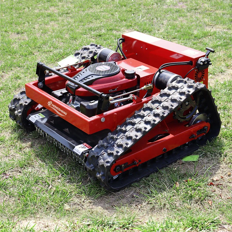 CE/EU/EPA Remote-controlled Tracked Lawn Mower Cutting Width 550mm Longxin Engine One-key Start 2.5 Acres Per Hour Robotic Mower