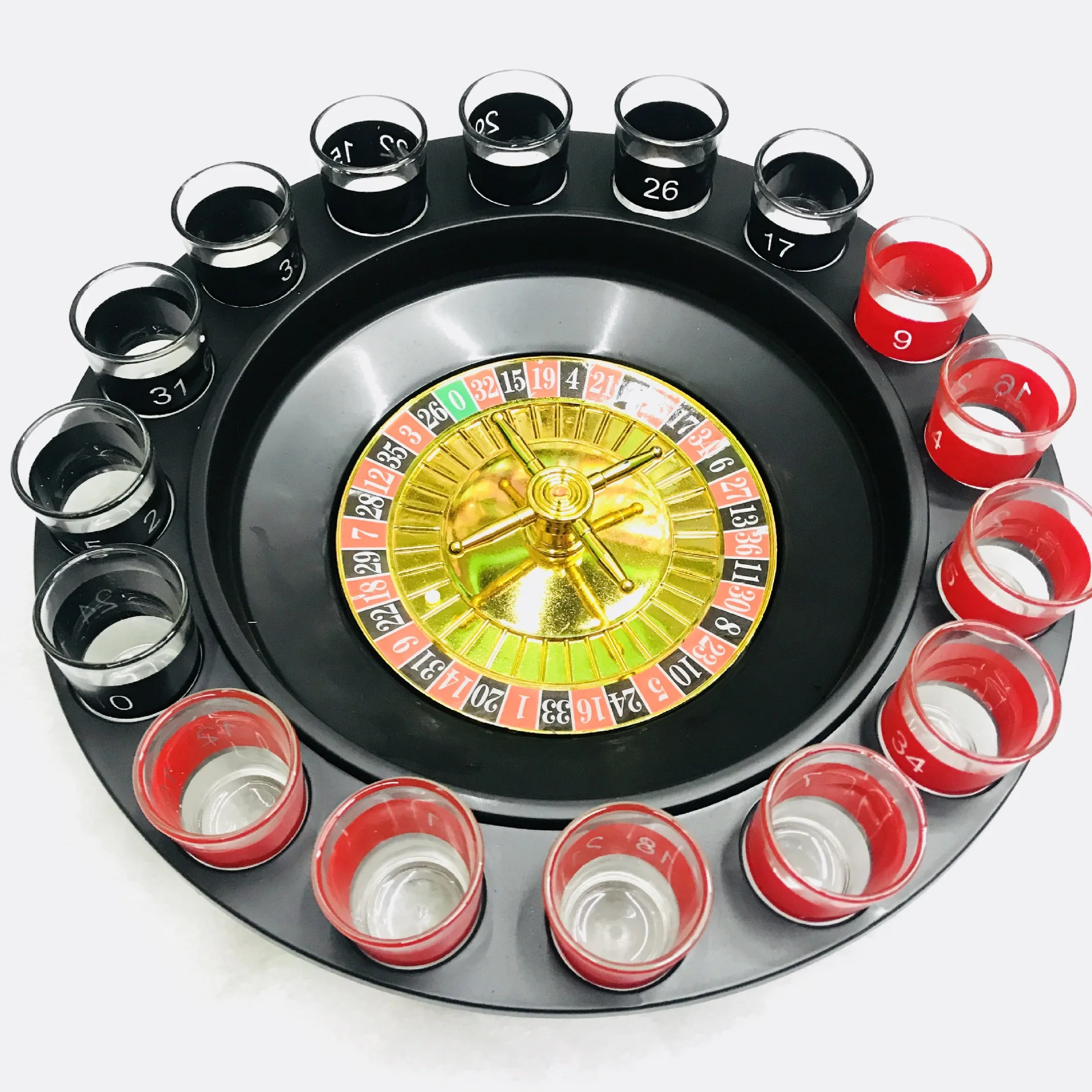 New Drinking Roulette Set with Ball Fun Adult Party Glasses Spin Wheel Shot Game 