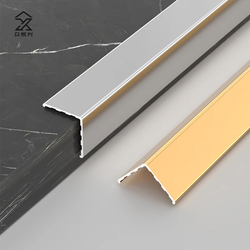 Foshan Factory Tile Edge Trim L Shape Gold Color For Wall And Floor Edges Decoration supplier